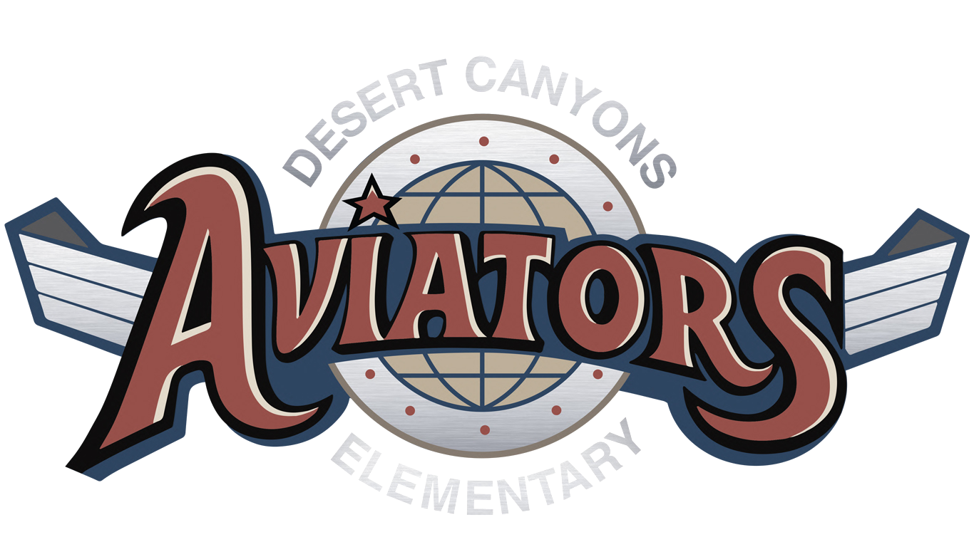 Aviator Logo with Rust, navy, and Chrome Coloring